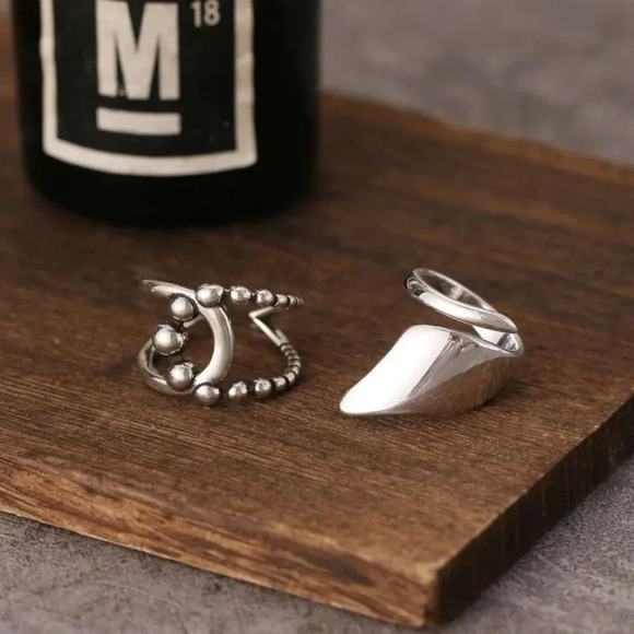 Minimalist 925 Sterling Silver Wrap Ring Bead Twist Ring Dainty Statement Ring - Picture 7 of 7